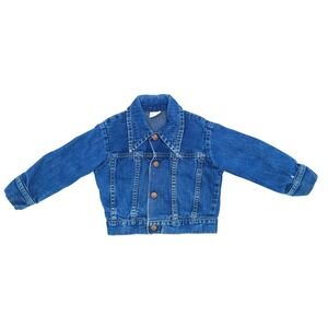 Vintage Toddletime Montgomery Ward Denim Jacket 2T Blue Trucker Coat 70s 80s